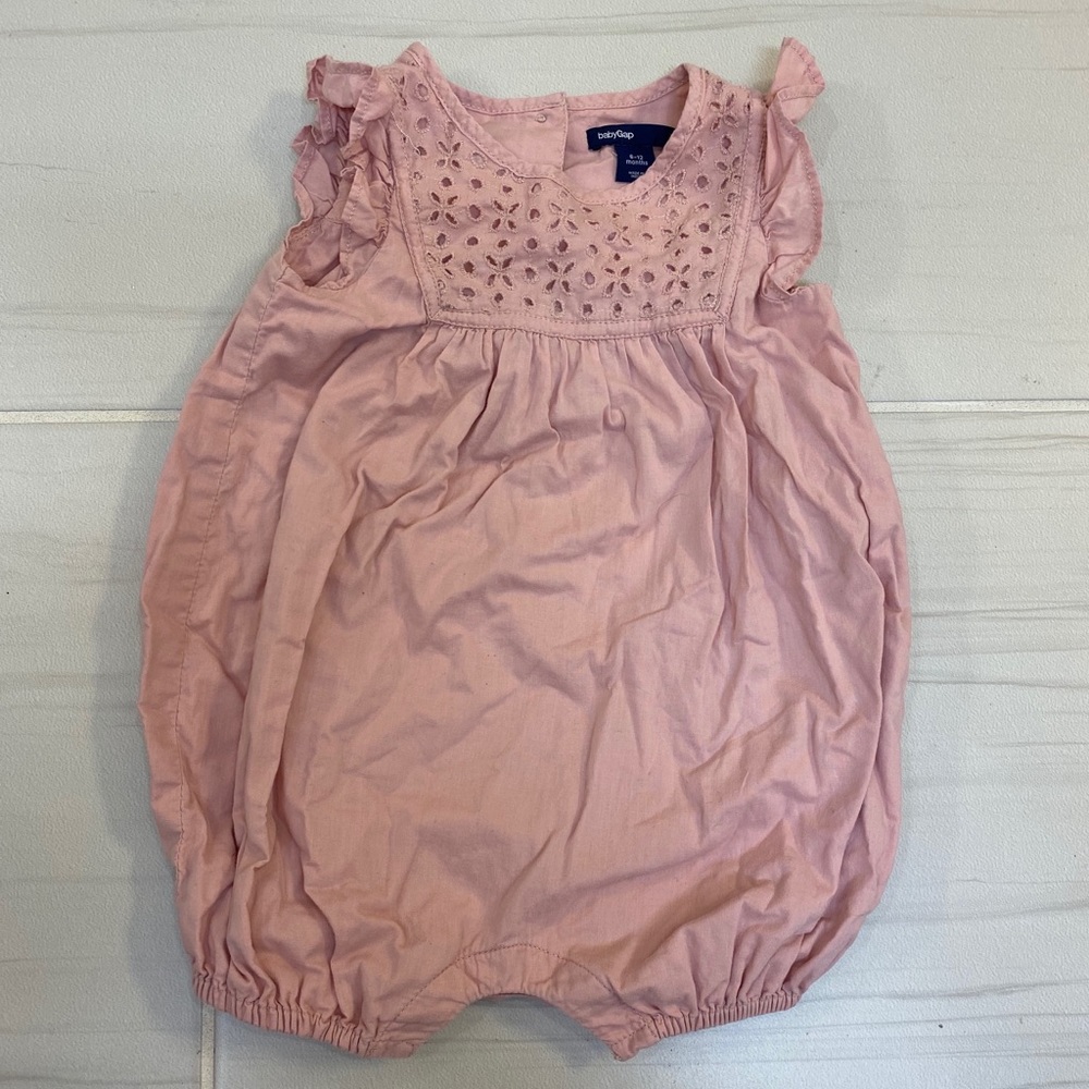 Pink eyelet romper